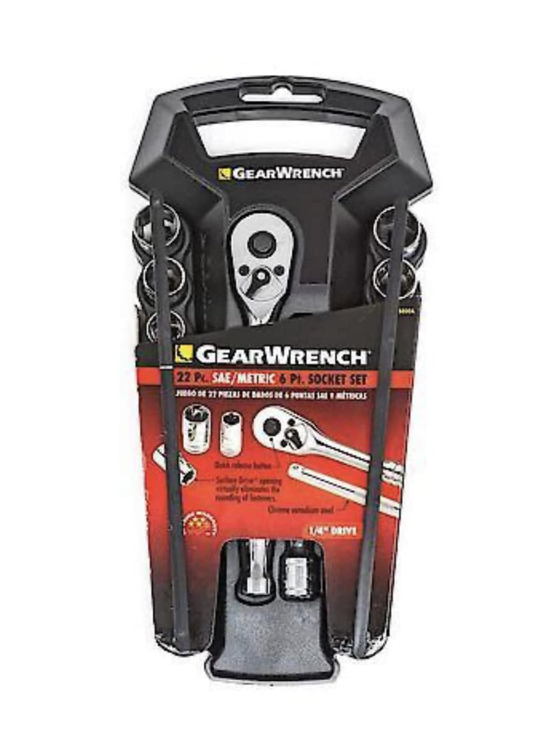 Socket Set GEARWRENCH, 22Pc, 1/4" Dr, SAE/mm 8800A