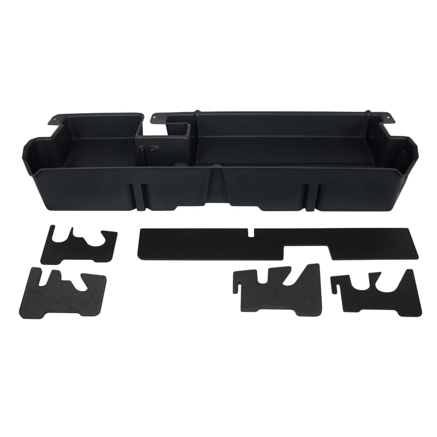 Under Seat Storage DuHa 60051 fits 2007-2021 Toyota Tundra Double Cab without Factory Subwoofer | Black Heavy-Duty Back Seat Organizer | Includes Dividers