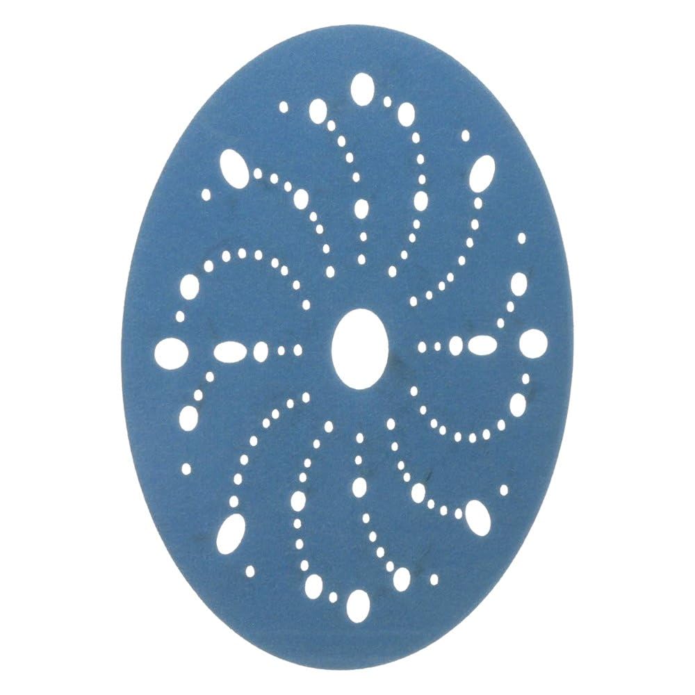 3M Blue Abrasive Discs 36180, Multi-Hole, Featheredging, Primer Sanding, Paint Preparation, 6 in, 320 Grade, 50 Discs/Carton 3M AMAPR