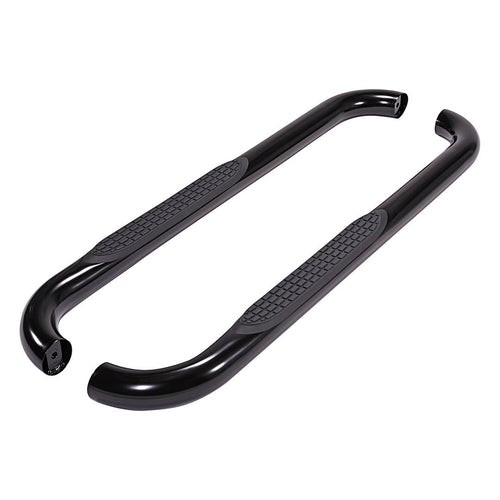 Nerf Bars TrailFX Fits Ford F-150 Standard Cab 2015-2026 Black Powder Coated Steel Side Steps with Molded Step Pads 3-Inch Round Bent Running Board Pair Rocker Panel Mount TrailFX A0042B