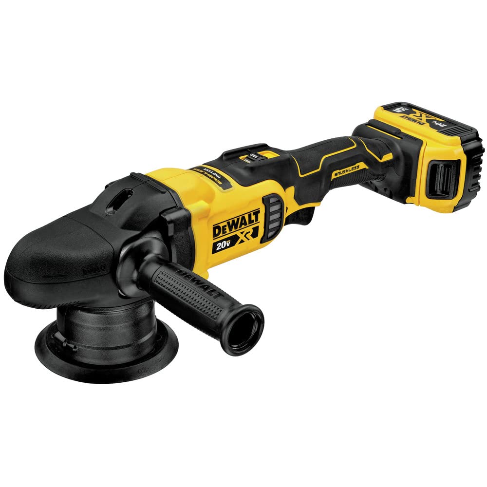 DEWALT Cordless 20V MAX* XR Polisher Kit, Variable-Speed, Random Orbit, 5-Inch (DCM848P2)