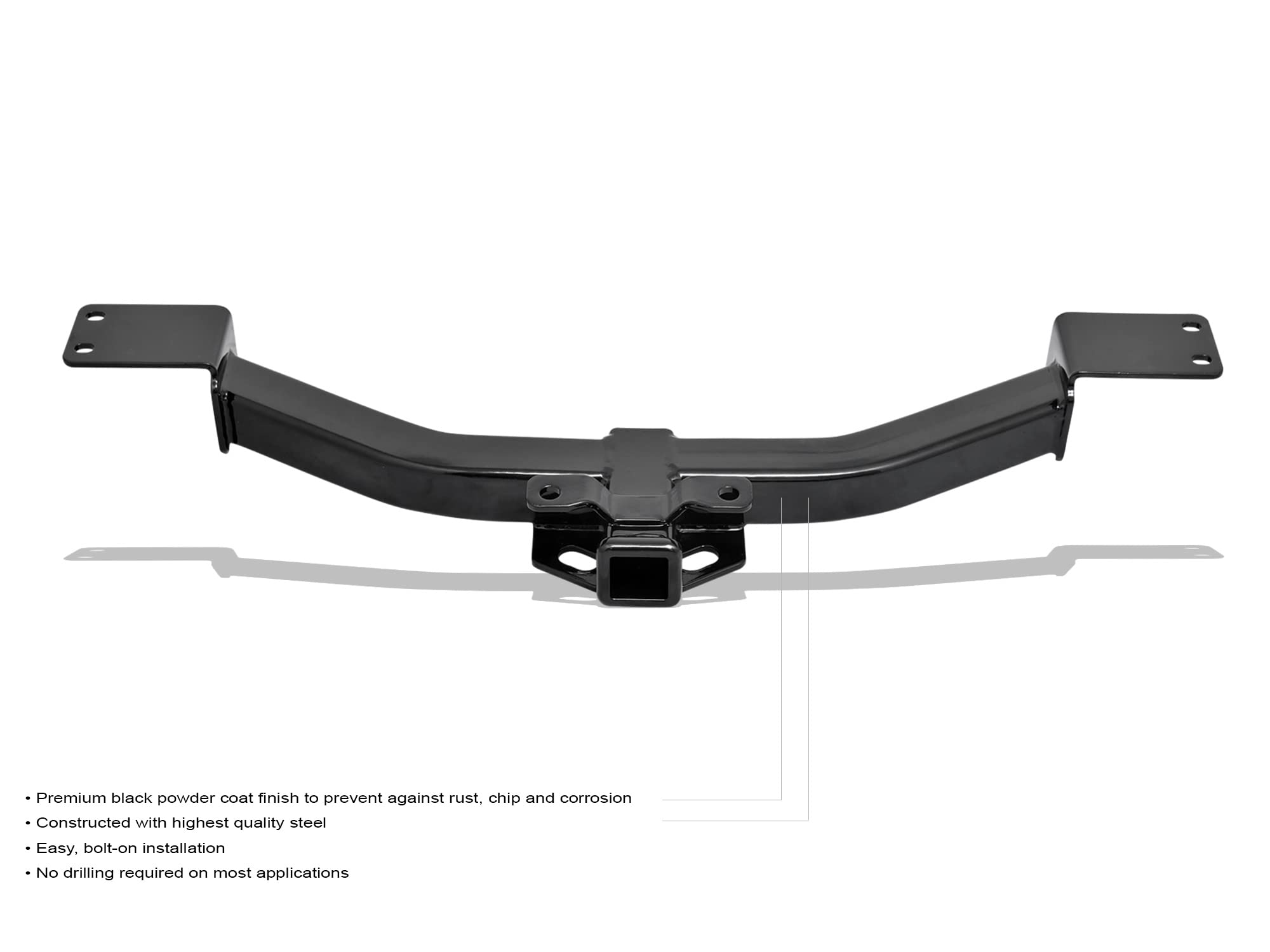 Class 3 Armordillo 7173101 Trailer Tow Hitch with 2" Receiver Tube - Black Fits 2009-2017 Chevy Traverse