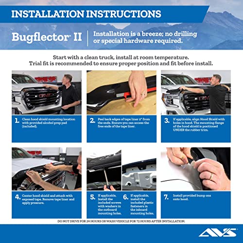 Bugflector II Hood Shield / Protector Auto Ventshade [AVS] | Fits 2004 - 2005 Mitsubishi Endeavor | High Profile Bug Deflector - 1 pc., Dark Smoke | 24443