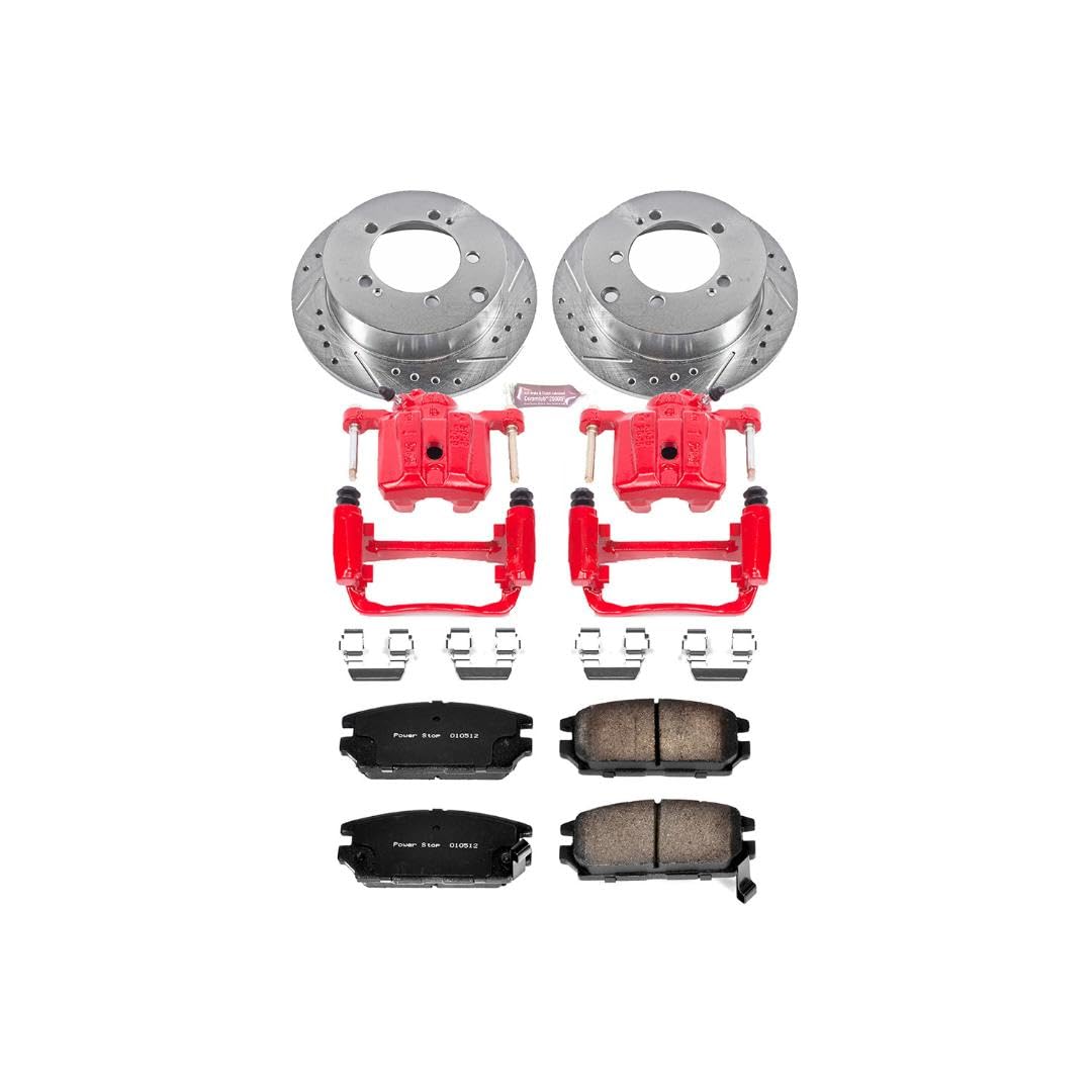 Power Stop Z23 Evolution Sport Performance Brake Kit 1-Click with Caliper For Dodge Stealth 1991-1993, Mitsubishi 3000GT 1991-1993 [Model Specific]