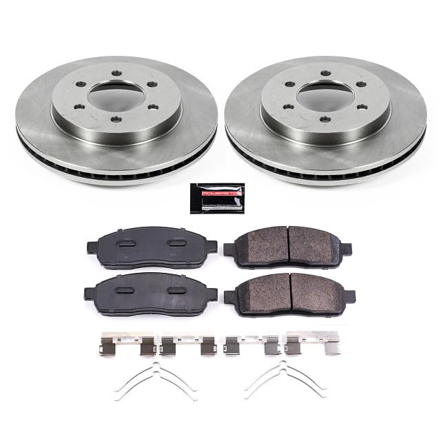 POWERSTOP Autospecialty KOE1943 Front Replacement Brake Kit-OE Brake Rotors & Ceramic Brake Pads For Ford F-150 2004-2008, Lincoln Mark LT 2006-2008 [Model Specific]