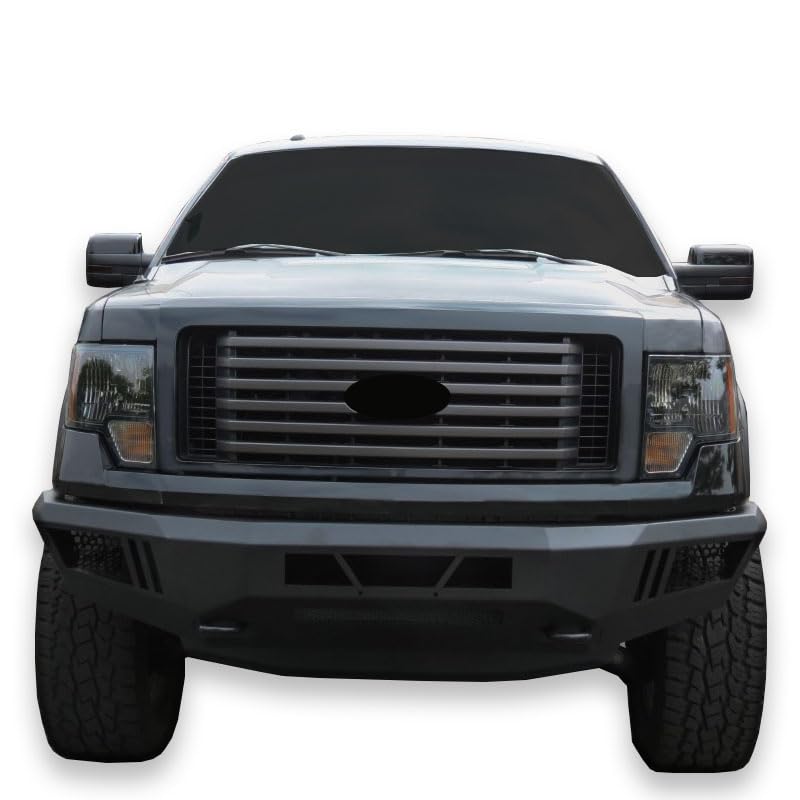 Heavy Duty Black Horse Armour Front Bumper Matte Black Compatible with 2009-2014 Ford F-150-AFB-F109