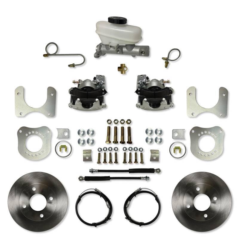 Brake System Leed Brakes, Disc Conversion, Rear, 1 Piston Caliper, 11.000 in Plain Iron Rotors, Iron, Zinc Plated, compatible with Ford Mustang 1987-93, Kit