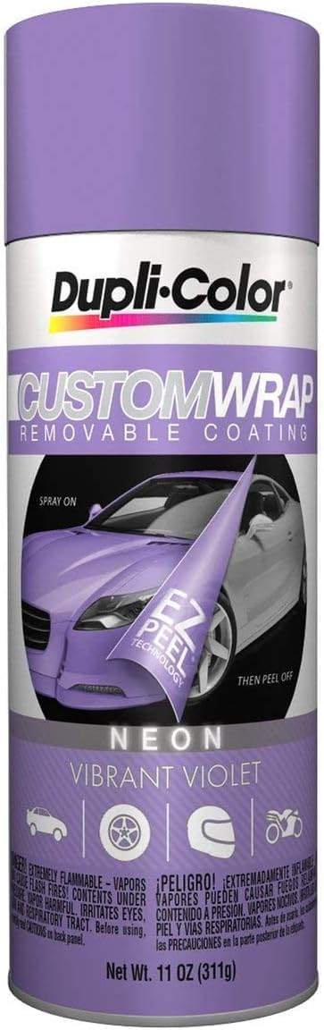 Custom Wrap Dupli-Color ECWRC8640 Neon Removable Automotive Paint - Vibrant Violet Spray Paint - 11 oz. Aerosol Can