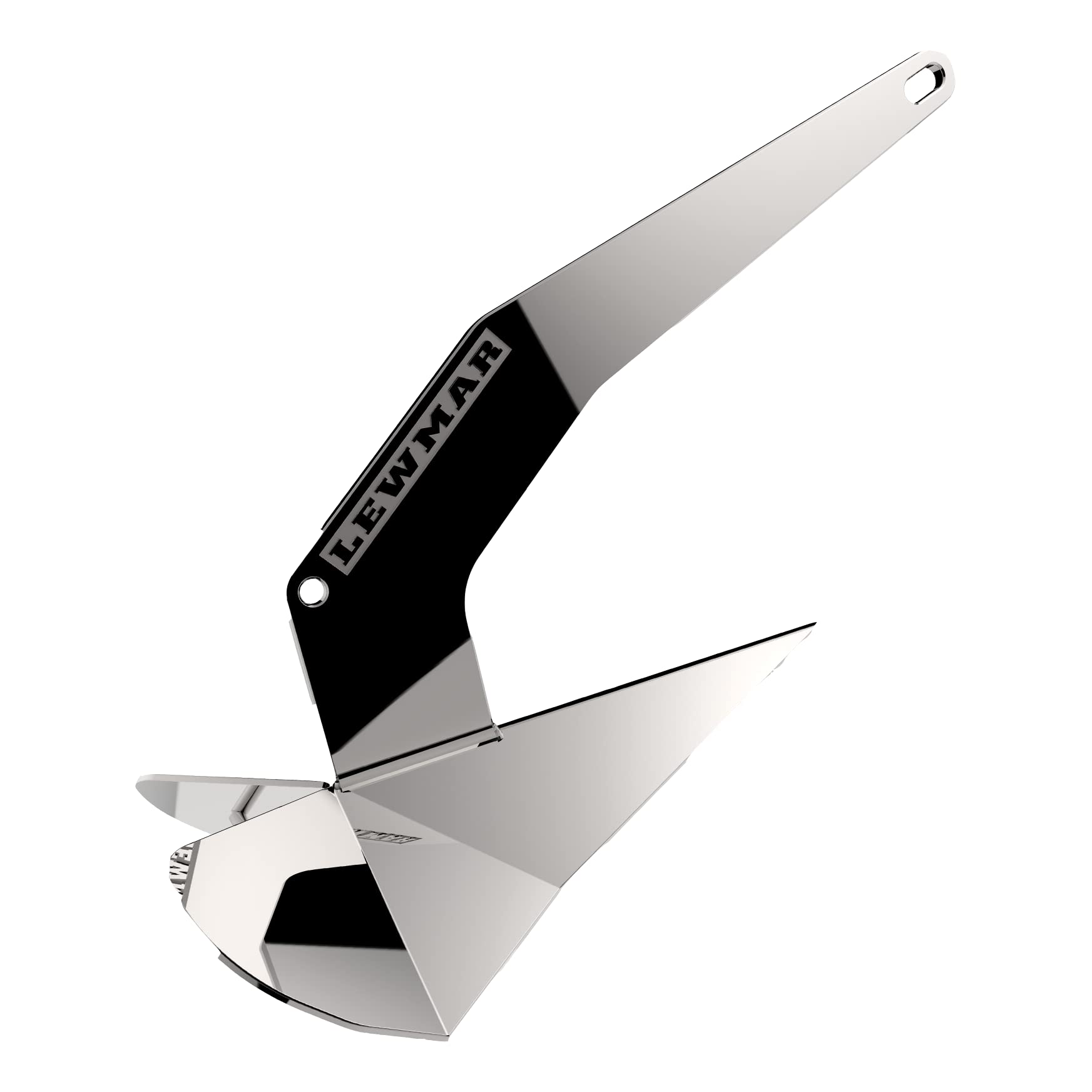 Lewmar Stainless Steel DTX Anchor 35 lbs. for Boats 35'- 52', Lead ballasted tip, Integrated Eye, one-Piece Build, Non-hinged plow, self-Launching, 32" L x 14-1/4" W x 13-3/8" H - 2020202205