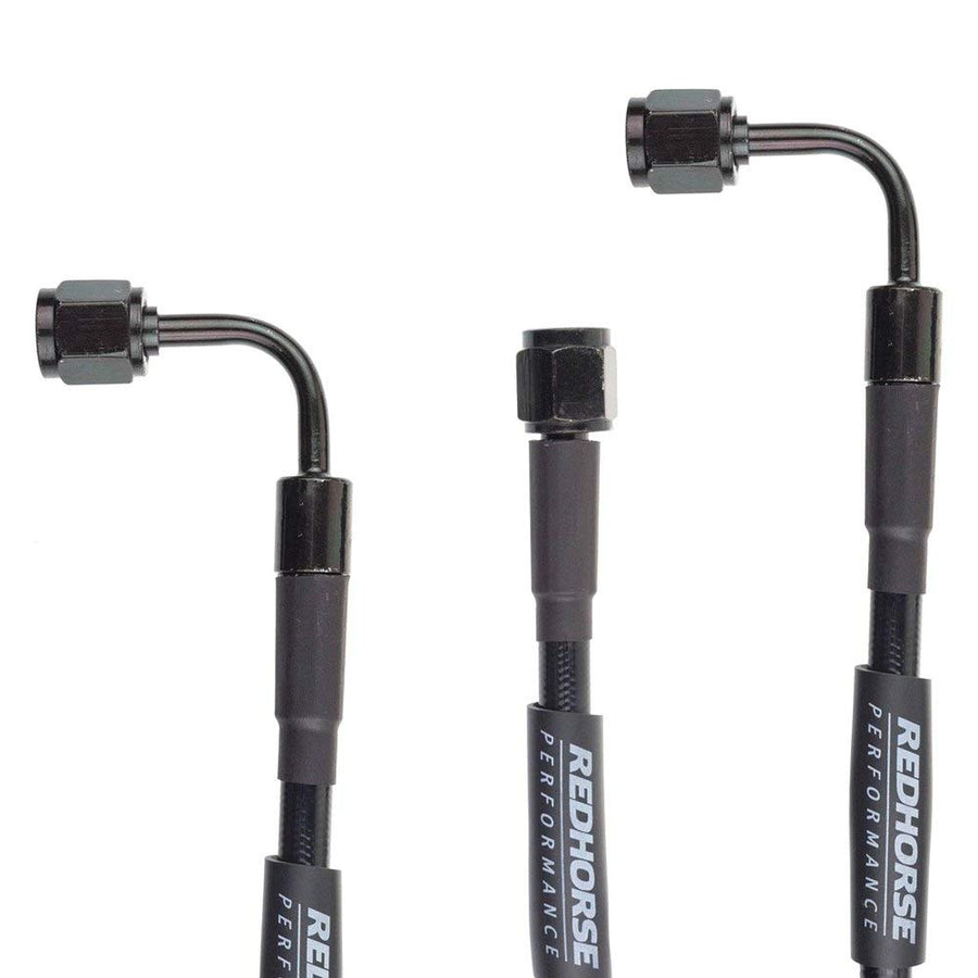 Performance Red Horse 3392-03-15 Straight -3 To 90 Degree -3 15" Pre -Assembled Brake Line -Black