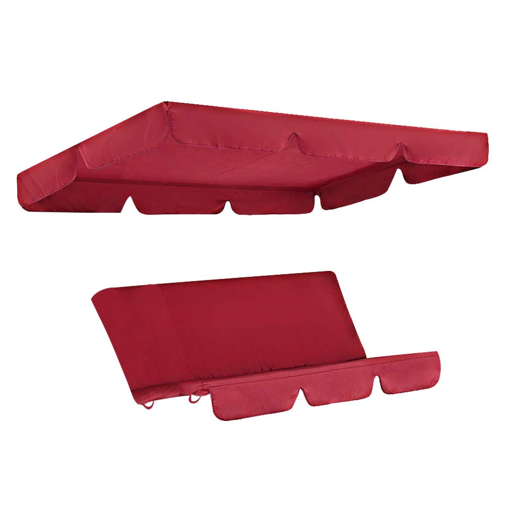 Canopy Patio Swing Seat Cover 2pcs/Set, Sunproof Canopy+Swing Seat Cover for 3 Seaters, Waterproof Sunproof Swing Canopy Replacement Cover Top and Swing Chair Protection Cover