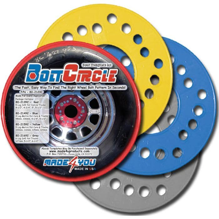 Complete KIT Wheel Bolt Circle Includes 5 Lug SAE, 4 Lug Metric, 5 Lug Metric, and 6 Lug SAE TEMPLATES