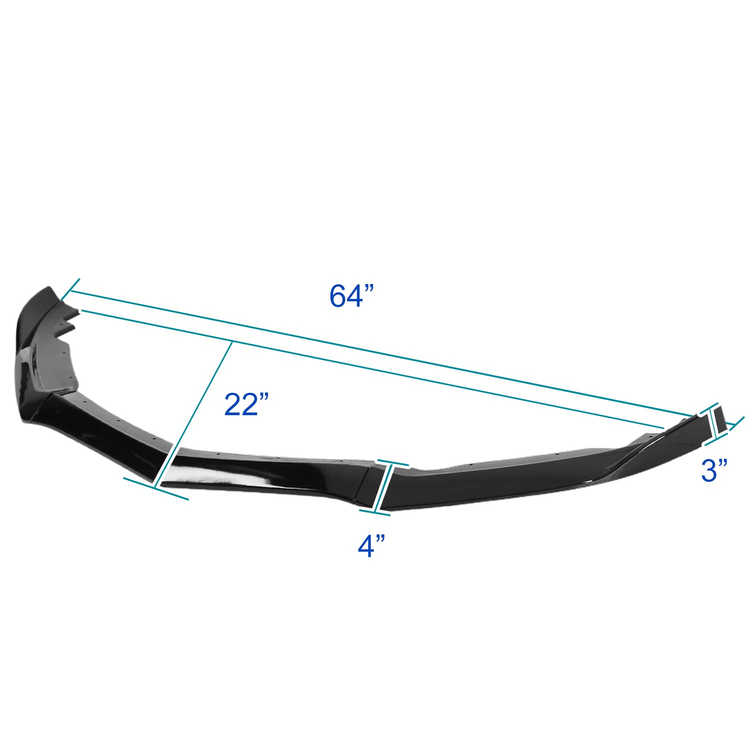 Glossy Black PP Spec-D Tuning Front Bumper Lip Spoiler Splitter 3PC Compatible with 2015-2018 Cadillac ATS