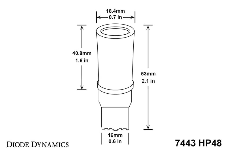 HP48 LED 7443 Bulb Cool White Single Diode Dynamics