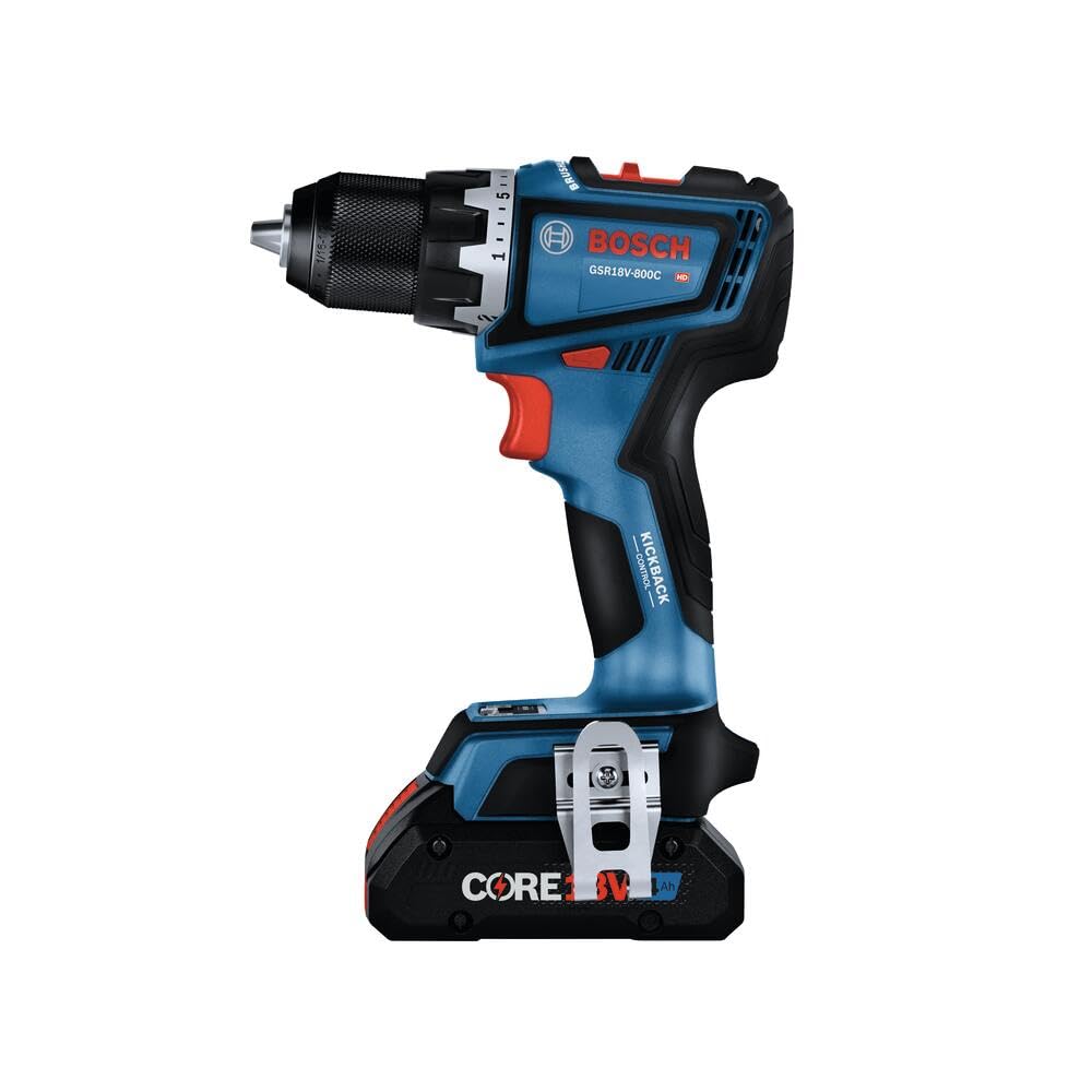 BOSCH 18V GSR18V-800CB24 Brushless Connected-Ready 1/2 In. Drill/Driver Kit with (2) CORE18V® 4 Ah Advanced Power Batteries