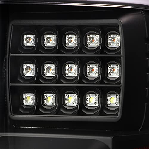 Black Tail Lights w/LED Bar SPEC-D TUNING Compatible with 2015-2017 Ford F-150, Left + Right Pair Assembly