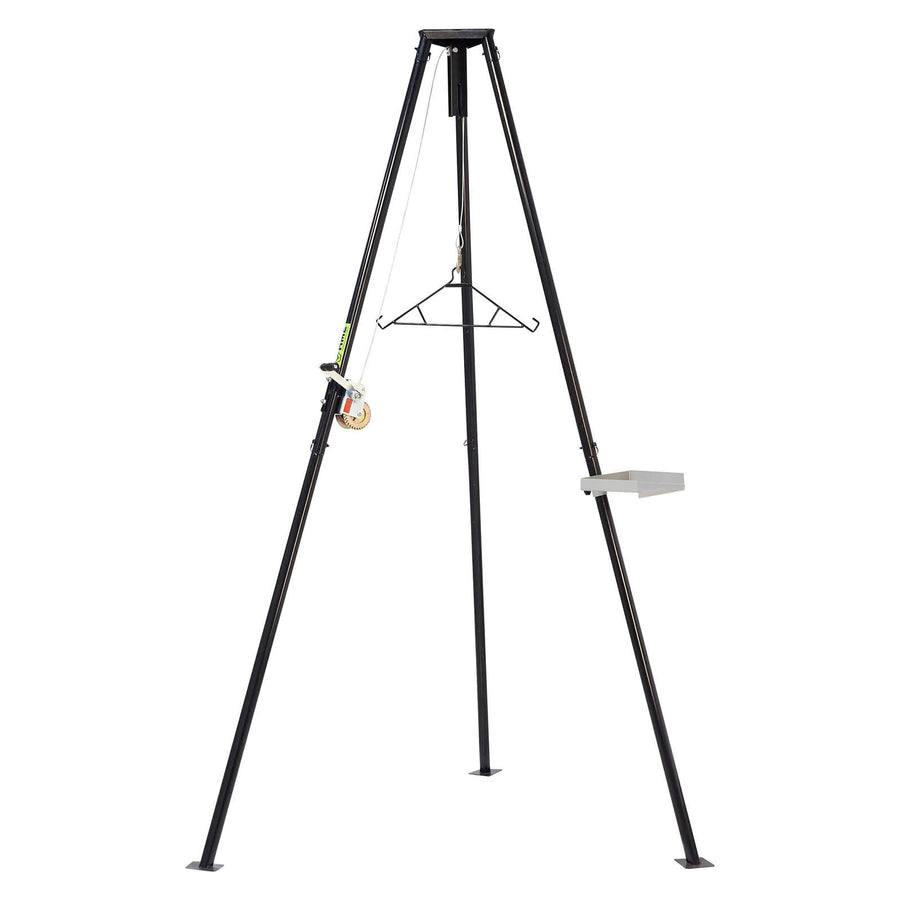HME Black Steel Tri-Pod Game Hunting Hoist | Economical & Convenient Support Stand | Up to 300 lb. Capacity, 98" Lift Height