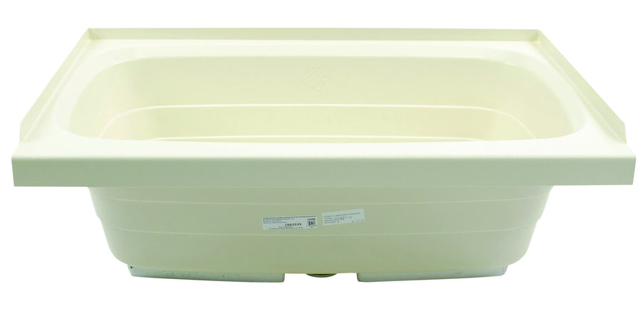 24" x 36" Lippert Replacement Parchment Bathtub with Center Drain, Scratch-Resistant ABS Acrylic for RVs, Travel Trailers, 5th Wheels, Motorhomes - P2436CDSPK