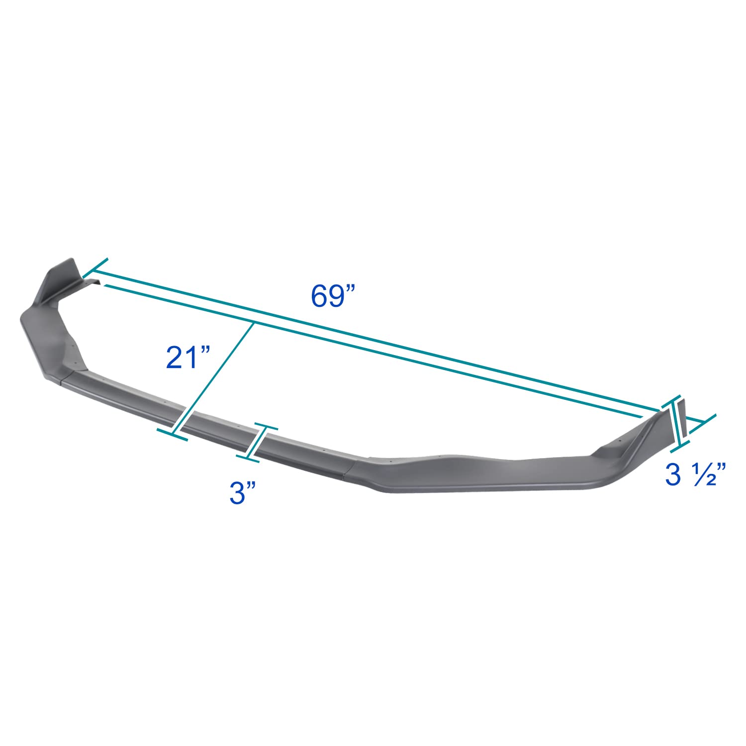 Matte Black Spec-D Tuning Front Bumper Lip Splitter Spoiler 3PC Compatible with 2017-2020 Lexus IS350 IS200T