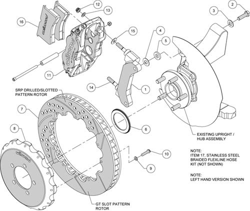 Front Hat Kit FNSL6R, 12.88", Drilled