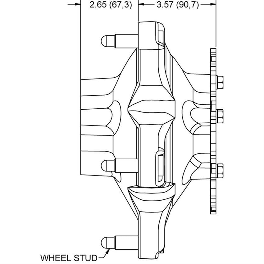 Starlite 55XD Wilwood 270-17462C Wheel Hub - Front - Wide 5 - Direct Mount - Standard Races - Aluminum - Black Paint - Each