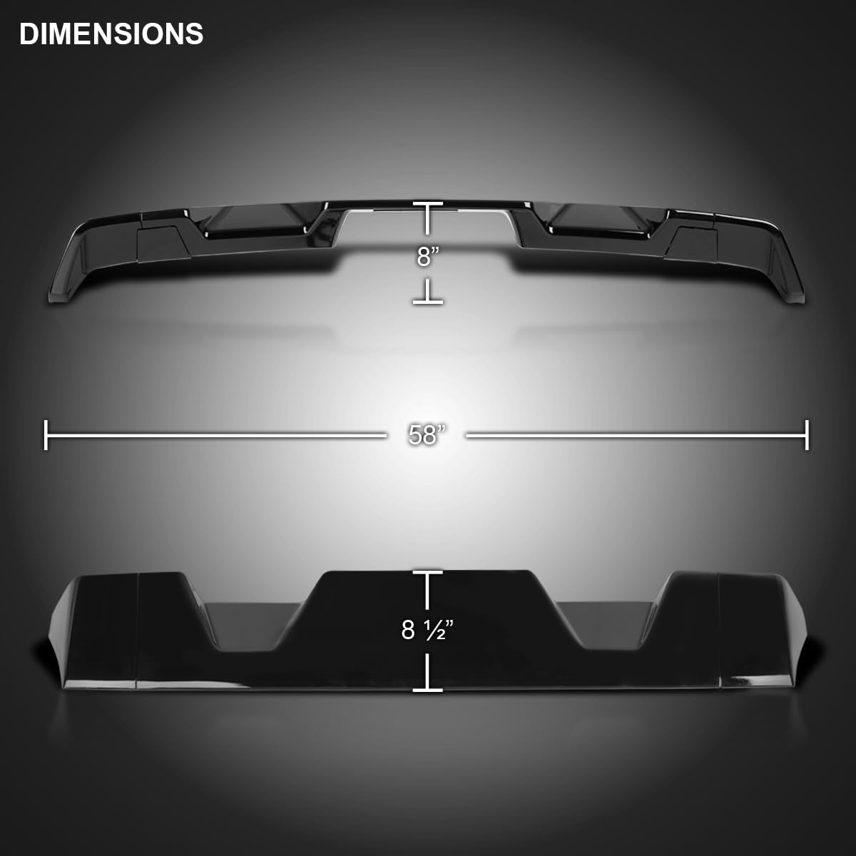 Glossy Black ABS Cab Roof Spoiler Spec-D Tuning for 2009-2014 Ford F150 Models