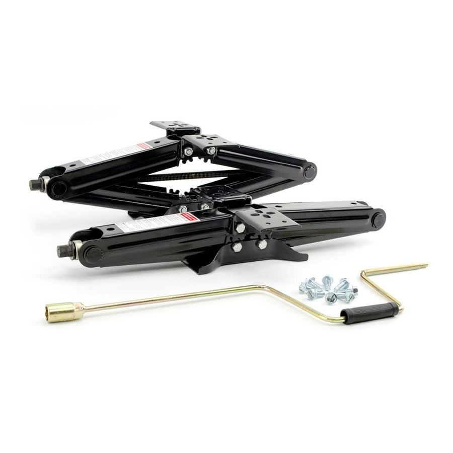 Lippert RV Manual Scissor Jacks Kit 2-Pack for RV Travel Trailer Campers, Utility Trailers, 24" Extended, 5,000 lbs. Load Capacity Per Jack, Stable Base, 4-1/4" Retracted, Crank Handle - 285326