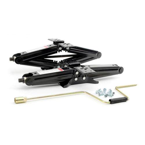 Lippert RV Manual Scissor Jacks Kit 2-Pack for RV Travel Trailer Campers, Utility Trailers, 24" Extended, 5,000 lbs. Load Capacity Per Jack, Stable Base, 4-1/4" Retracted, Crank Handle - 285326