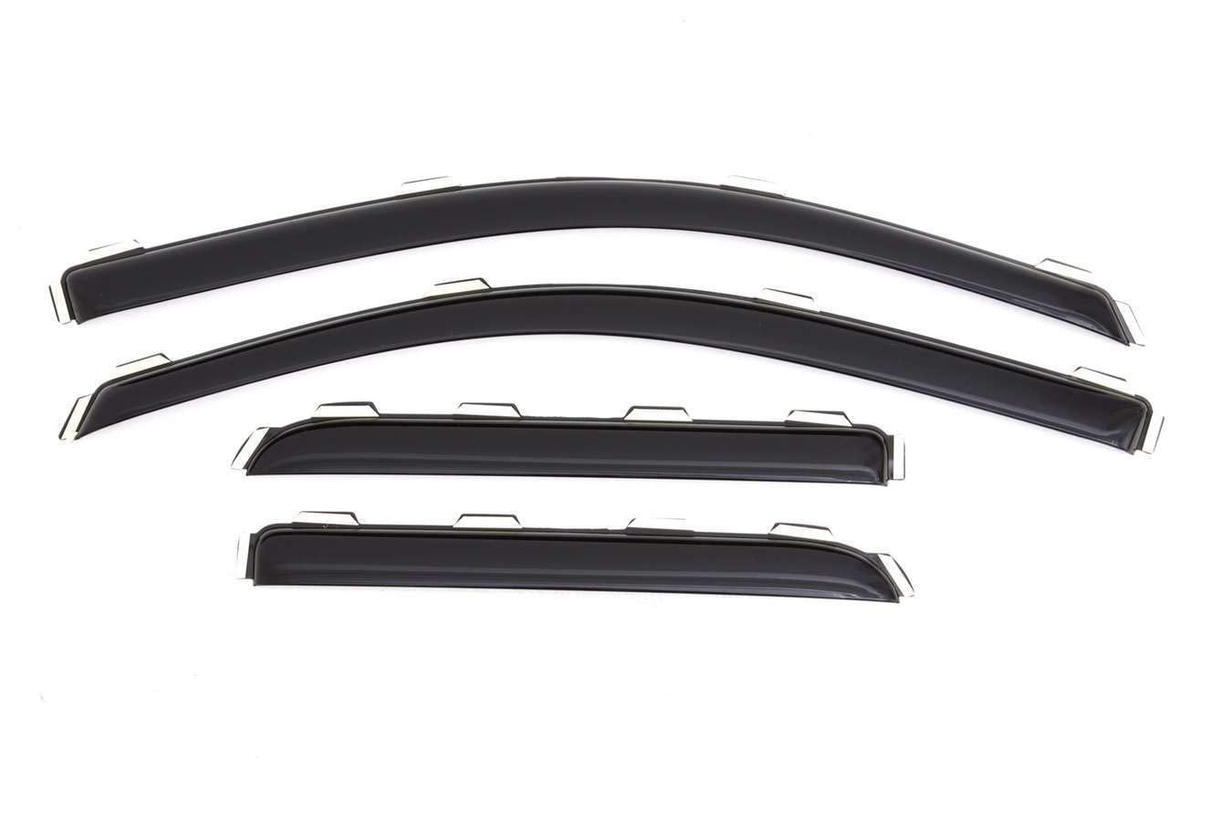 In-Channel Rain Guards Auto Ventshade [AVS] For 2014-2018 Chevrolet Silverado, GMC Sierra 1500 / 15-19 Silverado, Sierra 2500HD/3500HD DBL/EXT CAB ONLY | Window Vent Visors, 4 pcs. - Smoke | 194528