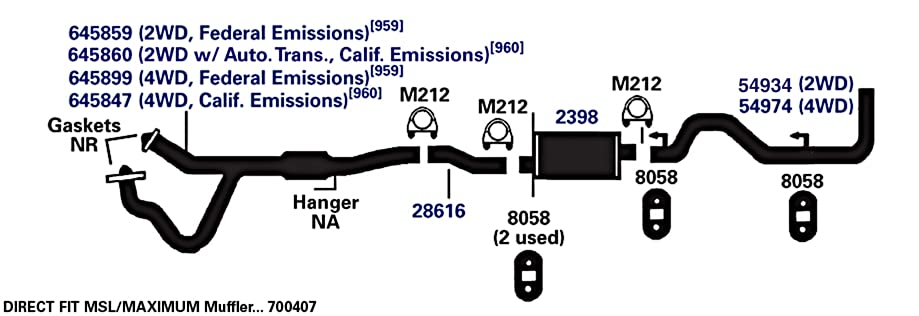 Exhaust Tail Pipe AP Exhaust Products 54974