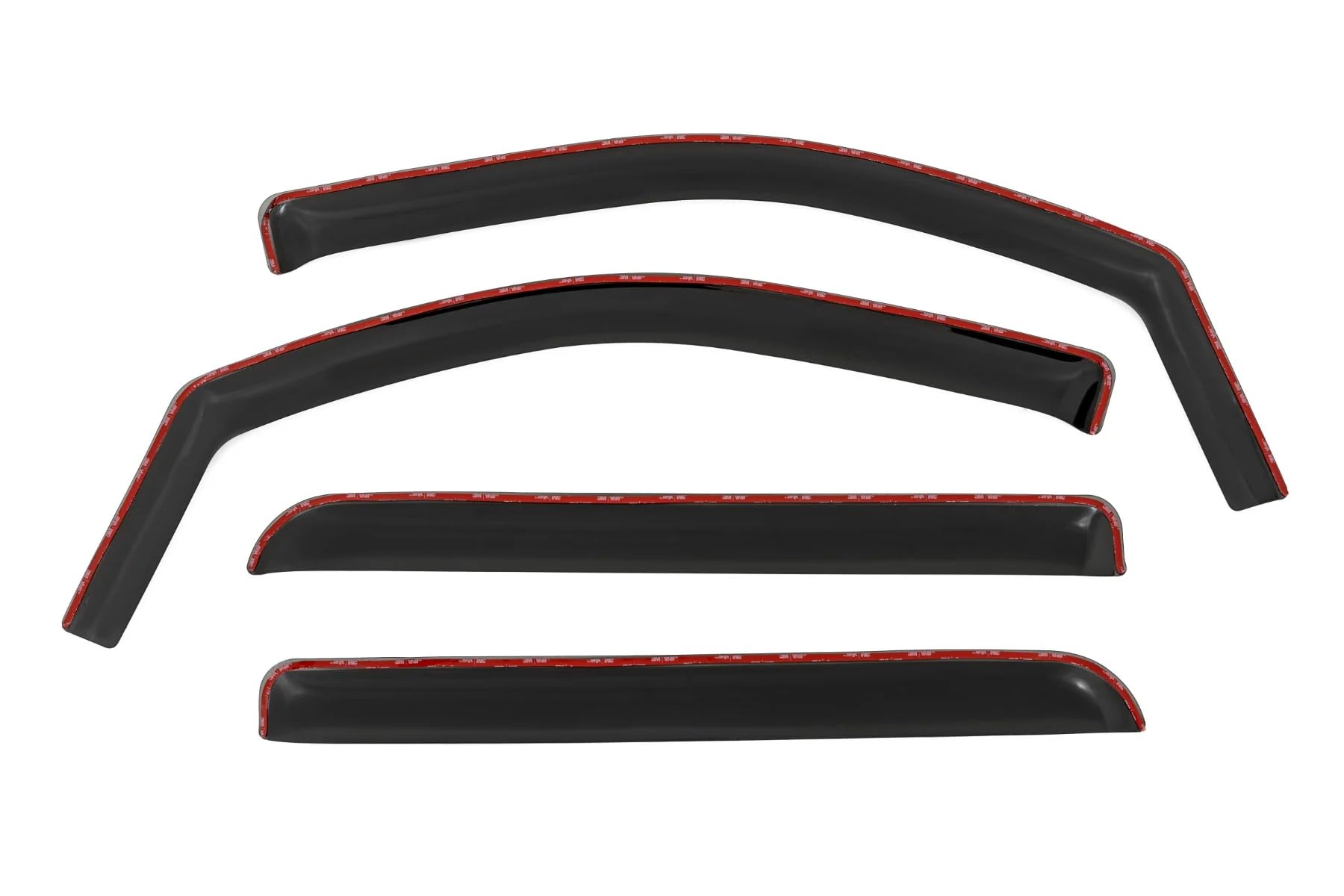 Rough Country Window Rain Guards in-Channel for Chevy Silverado & GMC Sierra 1500/2500HD/3500HD Crew Cab (2014-2019) - Low Profile Window Visors, 4-Pc Rain Guard for Trucks
