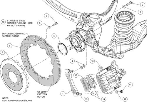 Red CPB Rear Kit, 12.88", Drilled