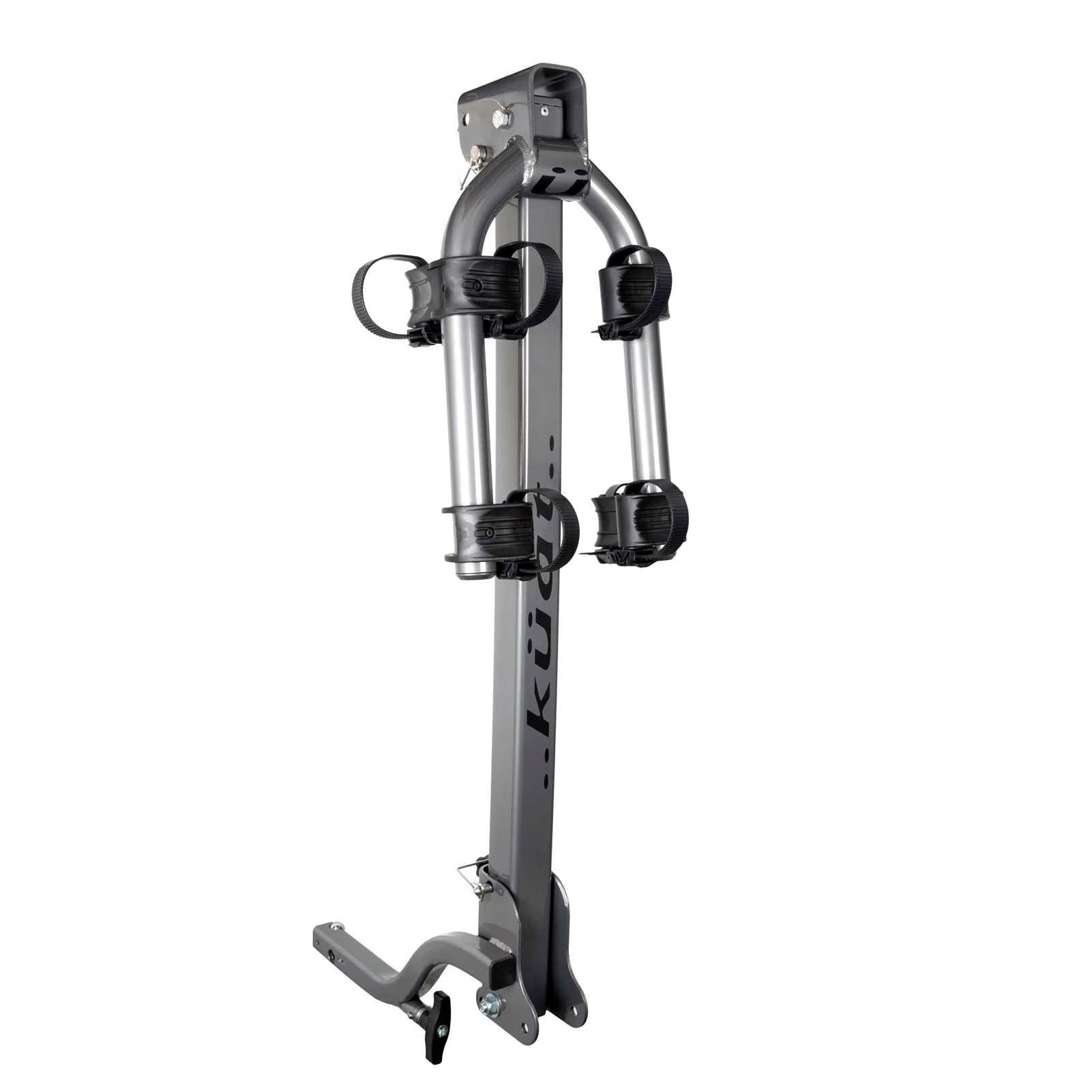 Hitch-Mounted KUAT Beta 1.25" Bike Rack | Durable Lightweight Aluminum Folding Tilting-Down Gray Bicycle Car Truck Transportation Hauling Rack | 2 Bike Capacity