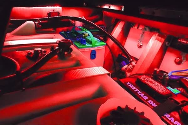 T-H Marine Flex Strip LED Lights | Bright Water Resistant Rope for Boat Decks or Under Gunwale Compartments | 48-Inch Long, Red Lights