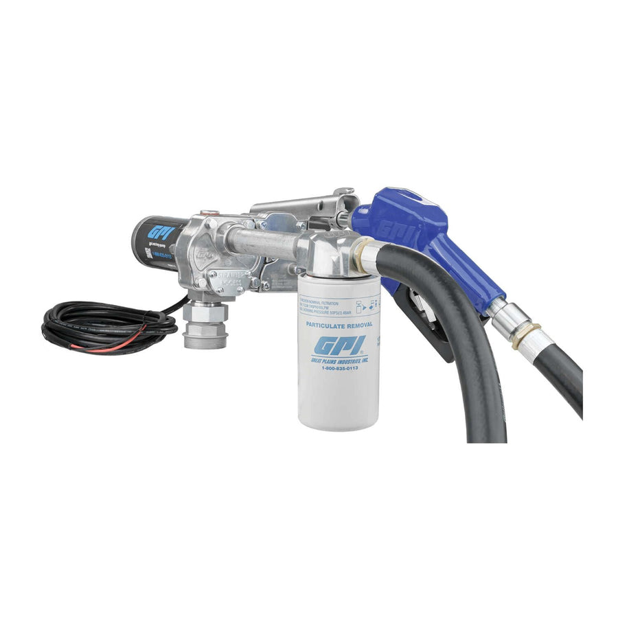 M-180 Series GPI Fuel Transfer Pump, Automatic Shut-off Nozzle with Filter Kit, 18 GPM, 12 Volt (110612-02)