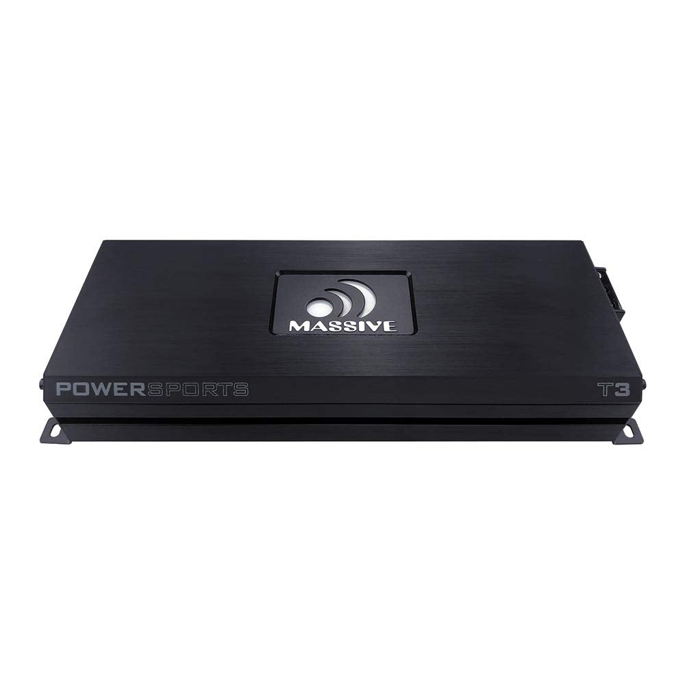 Massive Audio T3 1-Ohm Mono Block Marine Amplifier | 1400W RMS Waterproof Marine Amp, Compact Class D Power for Boats, UTV, ATV & Outdoor Systems