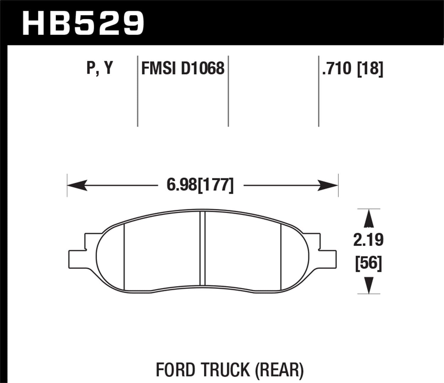 Hawk Performance LTS HB529Y.710 Light Truck and SUV Street Brake Pads