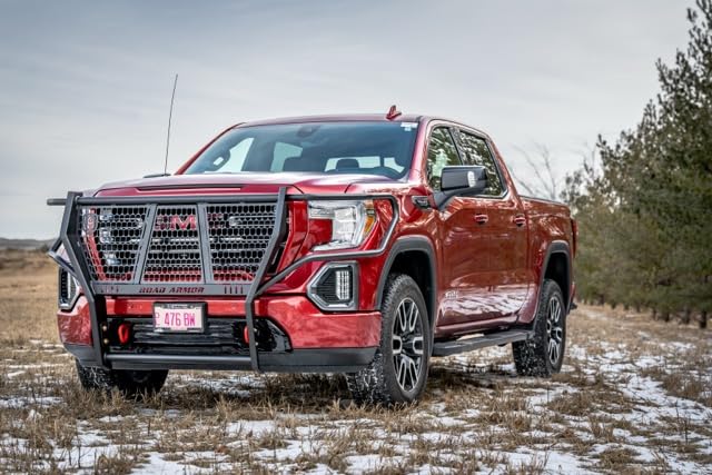 Vaquero Road Armor 2191-BRSH Front Grille Guard - Texture Black - Compatible with: 2019-2021 GMC Sierra 1500