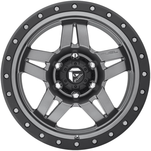 D558 ANZA FUEL OFF-ROAD 17X8.5, 6X5.5, 4.99, 6mm MATTE GUN METAL BLACK BEAD RING - D55817858350