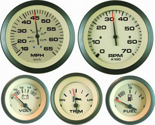 Sahara Sierra International 65481P Set Includes 4-Gauge Speedometer Tachometer Voltmeter & Fuel Gauges