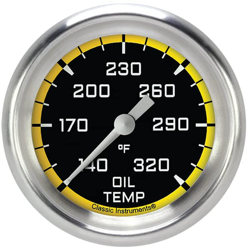 AX328YAPF Classic Instruments AutoCross Yellow 2-5/8" Oil Temperature Gauge