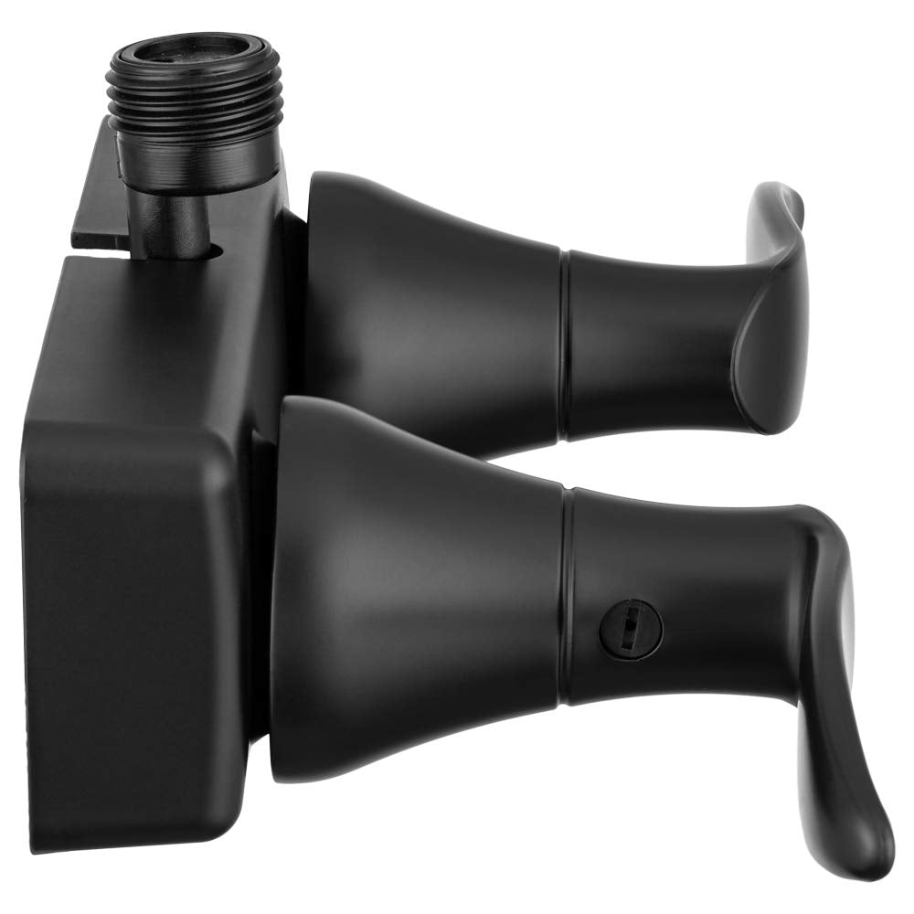 Dura Faucet RV Shower Faucet DF-SA100LH-MB Valve Diverter with Winged Levers (Matte Black)