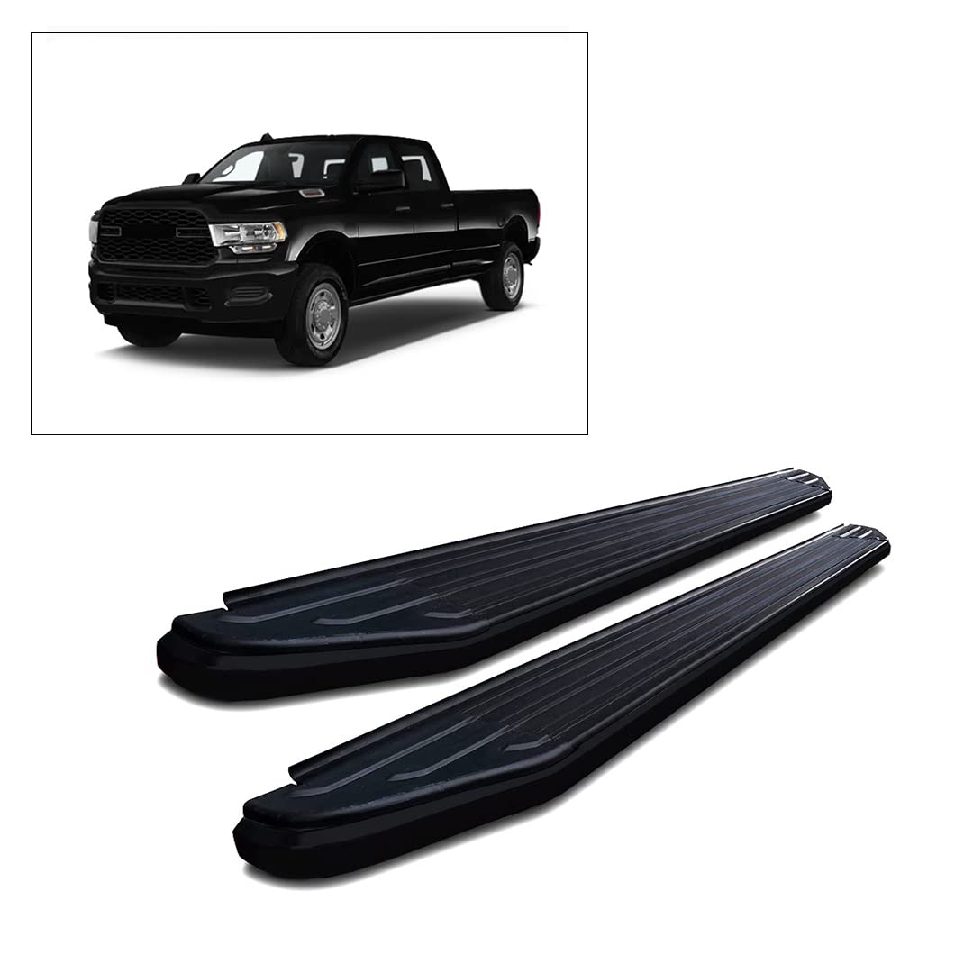 Peerless Black Horse Off Road Running Boards Compatible with 2011-2023 Ram 2500/3500|2010 Dodge Ram 2500/3500|2019-2020 Ram 1500 Classic|2011-2018 Ram 1500|2009-2010 Dodge Ram 1500-PR-R176BK