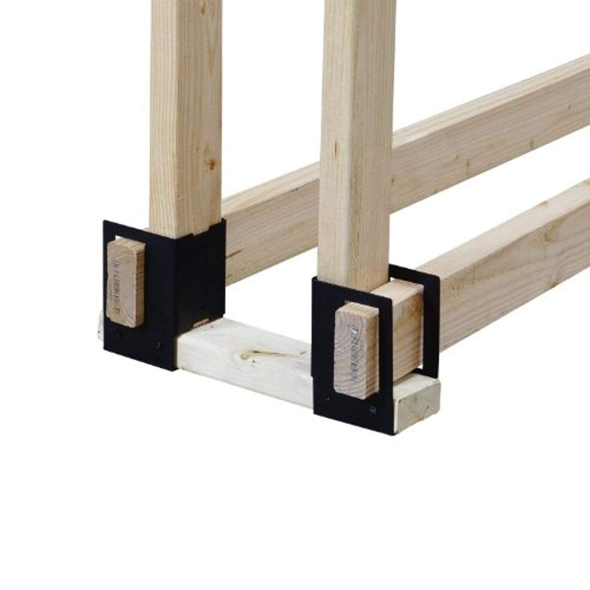 4 Piece Pleasant Hearth Log Rack Brackets, Black