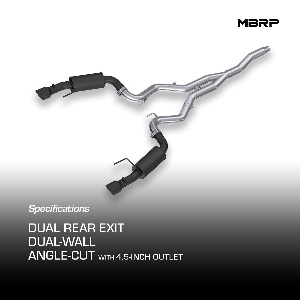 3" MBRP Cat Back, Dual Split Rear, Street Version Exhaust System with 4.5" Tips (Black Coated)