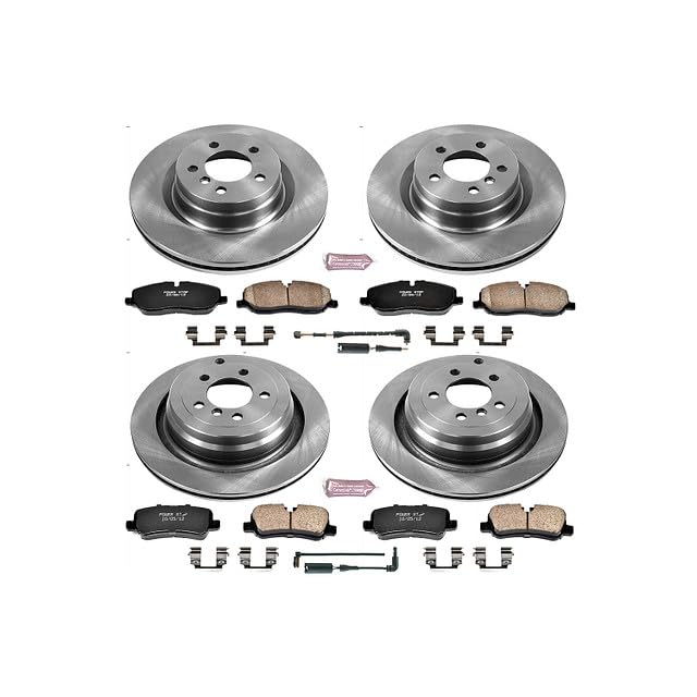 Power Stop Autospecialty KOE5632 Front and Rear Replacement Brake Kit-OE Brake Rotors & Ceramic Brake Pads For Land Rover Range Rover 2006-2009 [Model Specific]
