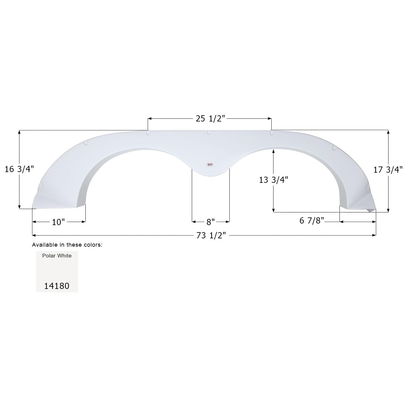 Fender Skirt, ICON Tandem, R-Vision, FS4180, Polar White, RH