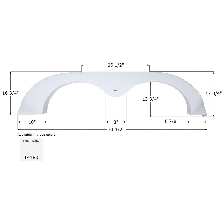 Fender Skirt, ICON Tandem, R-Vision, FS4180, Polar White, RH