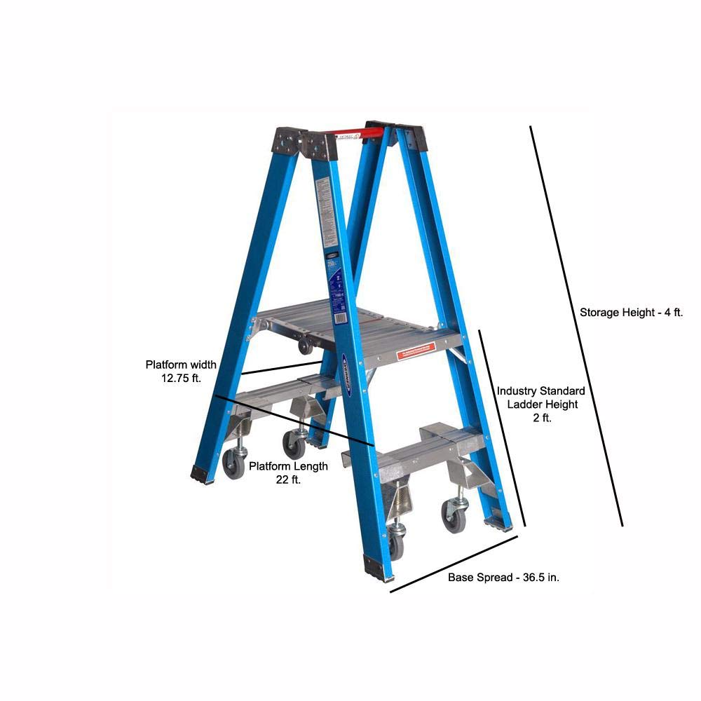 Twin Platform Ladder Werner (PT6002-4C), Fiberglass