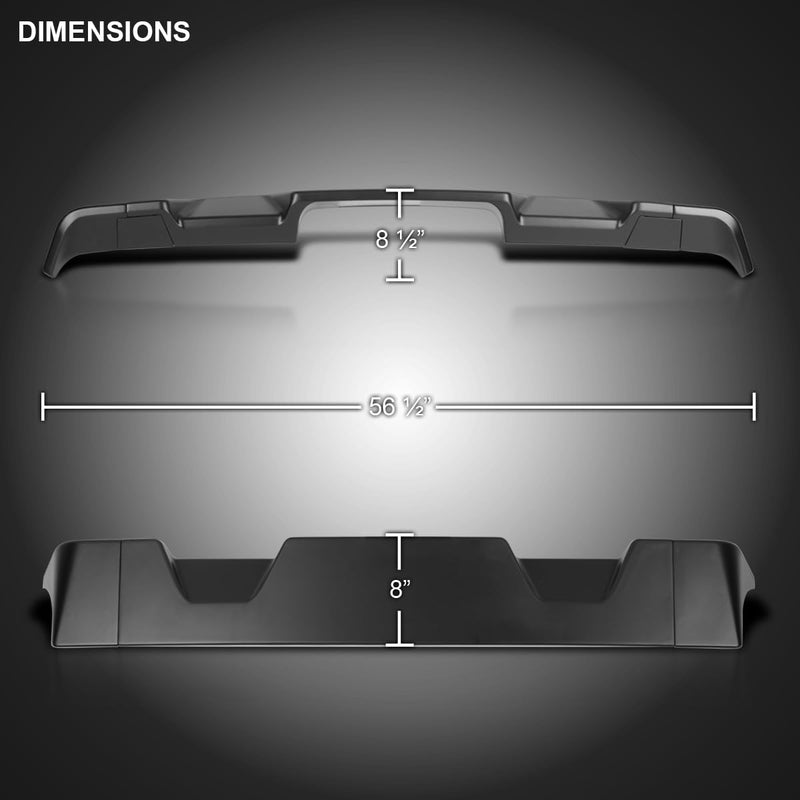 Matte Black ABS Cab Roof Spoiler Spec-D Tuning for 2014-2017 GMC Sierra 1500 Models